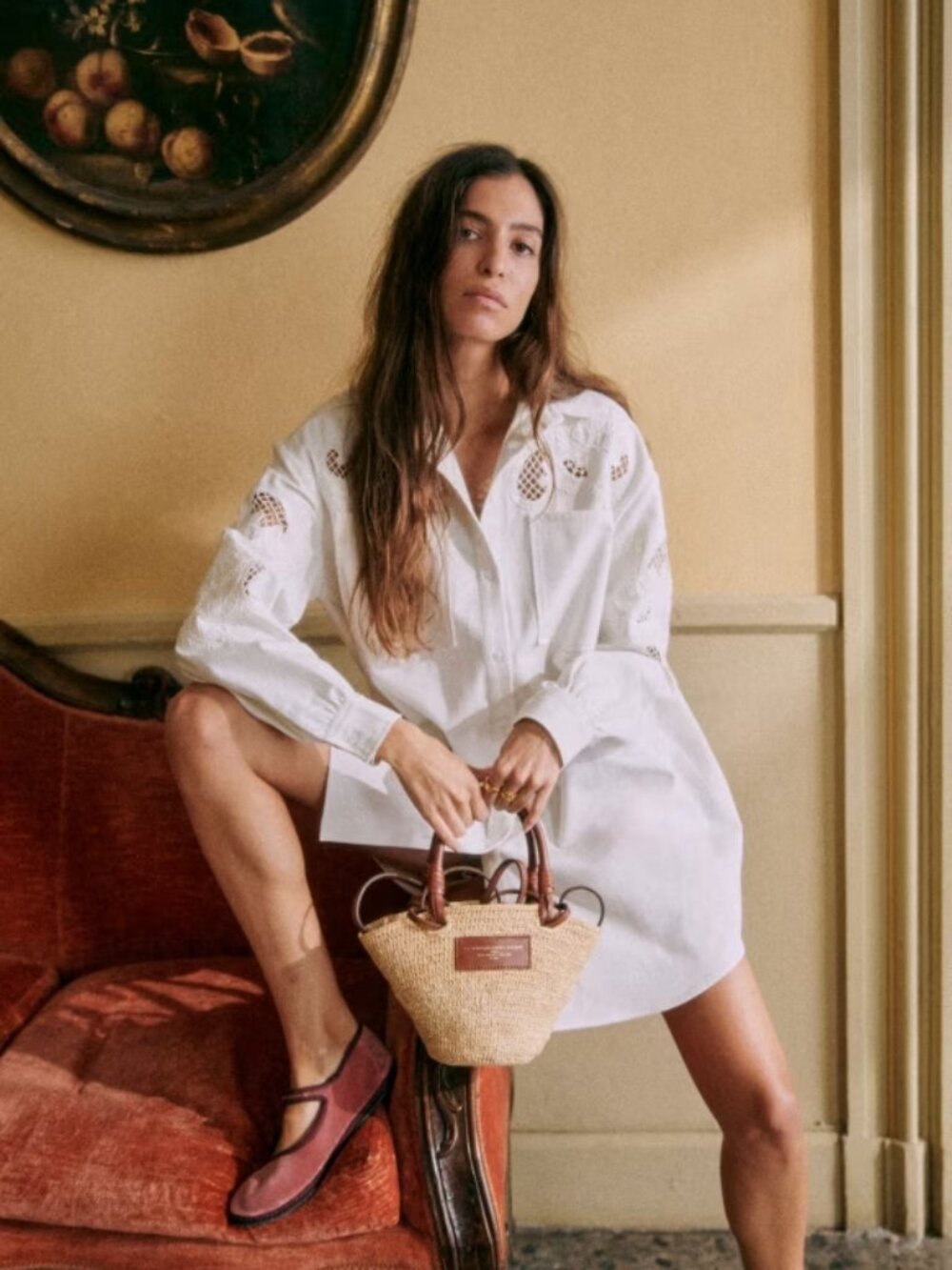 Sezane embroidered Maxine dress